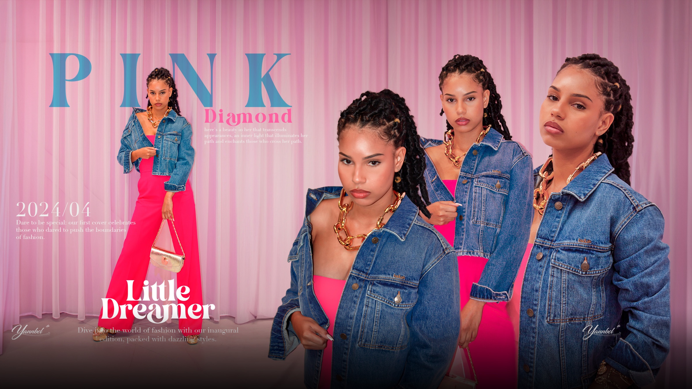 Little Dreamer présente un look denim et rose pour la boutique Jour & Nuit